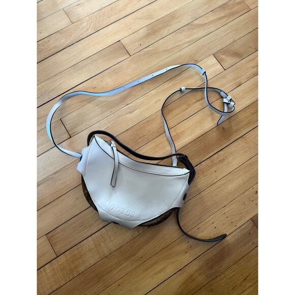 10.03.53 crossbody half moon cream colored bag - Picture 1 of 7